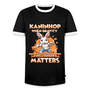 Kaninhop Trainer Training & Spaß vereint Kaninhop - Männer Kontrast-T-Shirt - Schwarz/Weiß - Vorne - AI Model Female 172 light (172cm) & AI Model Male 178 light (178cm)