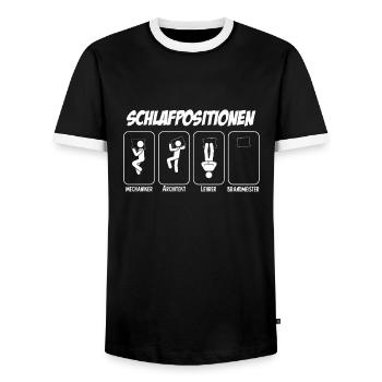 Feuerwehrmann Geschenk Schichtarbeiter - Männer Kontrast-T-Shirt - Schwarz/Weiß - Vorne - AI Model Female 172 light (172cm) & AI Model Male 178 light (178cm)