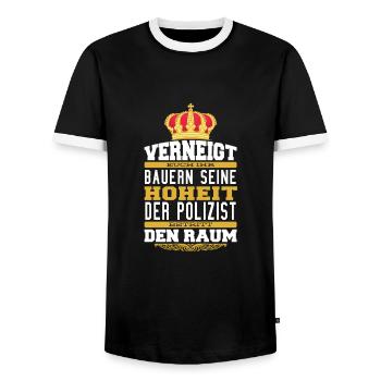 Witziges Polizei T-shirt Geschenk Polizisten - Männer Kontrast-T-Shirt - Schwarz/Weiß - Vorne - AI Model Female 172 light (172cm) & AI Model Male 178 light (178cm)