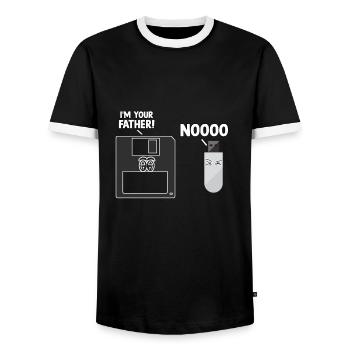 IT-Experte Informatiker Ausgehkleidung für - Männer Kontrast-T-Shirt - Schwarz/Weiß - Vorne - AI Model Female 172 light (172cm) & AI Model Male 178 light (178cm)