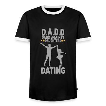 lustig Vater Outfit Vater Sohn Partner Blick Vater - Männer Kontrast-T-Shirt - Schwarz/Weiß - Vorne - AI Model Female 172 light (172cm) & AI Model Male 178 light (178cm)