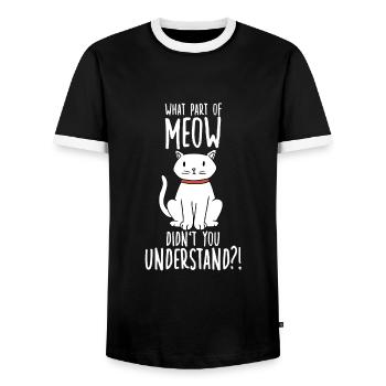 Propriétaire de chat motif chats fan - T-shirt contrasté Homme - noir/blanc - Devant - AI Model Female 172 light (172cm) & AI Model Male 178 light (178cm)