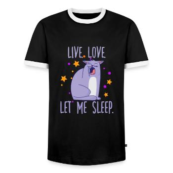 Verrücktes Katzenbesitzer-Motiv für Katzenfans - Männer Kontrast-T-Shirt - Schwarz/Weiß - Vorne - AI Model Female 172 light (172cm) & AI Model Male 178 light (178cm)