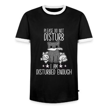 Tenue amusante de propriétaire de chat - T-shirt contrasté Homme - noir/blanc - Devant - AI Model Female 172 light (172cm) & AI Model Male 178 light (178cm)
