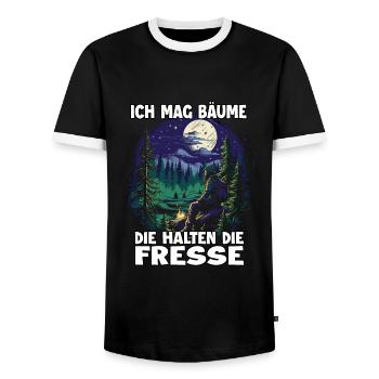 Wandern T Trekking Outfit Hiking Motiv - Männer Kontrast-T-Shirt - Schwarz/Weiß - Vorne - AI Model Female 172 light (172cm) & AI Model Male 178 light (178cm)