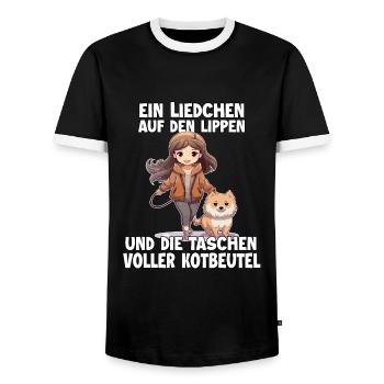 Cute dog mom t-shirt for female dog owners dogs - Men's Ringer Shirt - black/white - Front - AI Model Female 172 light (172cm) & AI Model Male 178 light (178cm)