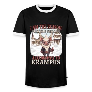 Krampus T Dämonischer Weihnachtsmann Kramperl - Männer Kontrast-T-Shirt - Schwarz/Weiß - Vorne - AI Model Female 172 light (172cm) & AI Model Male 178 light (178cm)