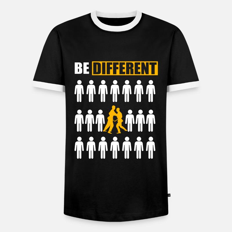 Sei anders Judo - Männer Kontrast-T-Shirt - Schwarz/Weiß