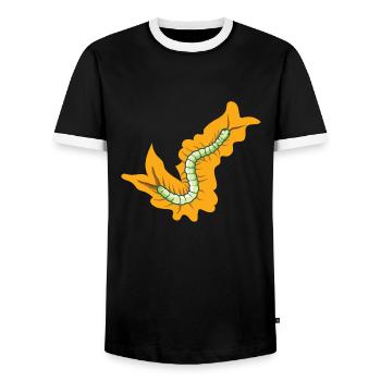 Poisonous scolopender centipede as crawling animal - Men's Ringer Shirt - black/white - Front - AI Model Female 172 light (172cm) & AI Model Male 178 light (178cm)