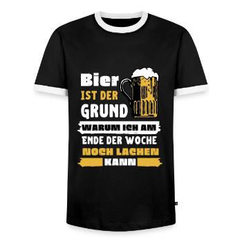 Biertrinker Spruch Bier trinken und Bierliebhaber - Männer Kontrast-T-Shirt - Schwarz/Weiß - Vorne - AI Model Female 172 light (172cm) & AI Model Male 178 light (178cm)