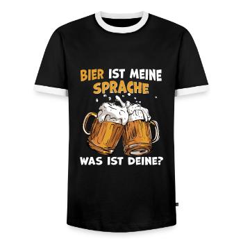 Biertrinker Spruch Bier trinken und Bierliebhaber - Männer Kontrast-T-Shirt - Schwarz/Weiß - Vorne - AI Model Female 172 light (172cm) & AI Model Male 178 light (178cm)
