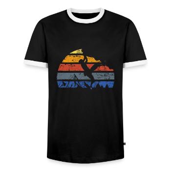 Climbing - Men's Ringer Shirt - black/white - Front - AI Model Female 172 light (172cm) & AI Model Male 178 light (178cm)