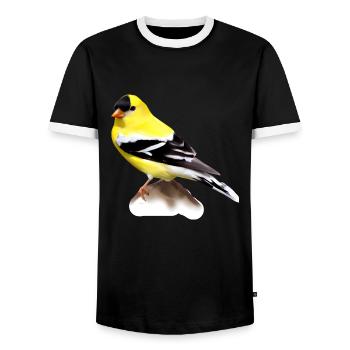 Amerikanischer Stieglitz - Männer Kontrast-T-Shirt - Schwarz/Weiß - Vorne - AI Model Female 172 light (172cm) & AI Model Male 178 light (178cm)
