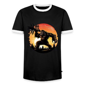 Bigfoot en colère - T-shirt contrasté Homme - noir/blanc - Devant - AI Model Female 172 light (172cm) & AI Model Male 178 light (178cm)