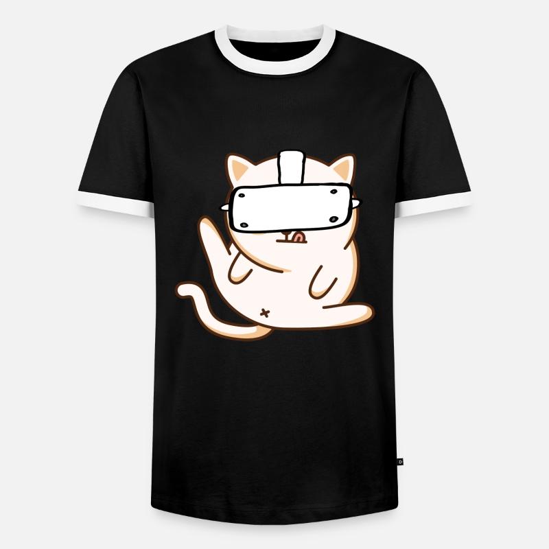VR Cat - Virtual Reality - Men's Ringer Shirt - black/white