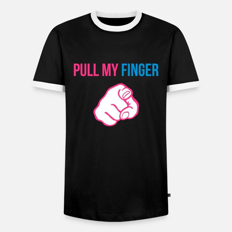 Pull my finger - Men's Ringer Shirt - black/white