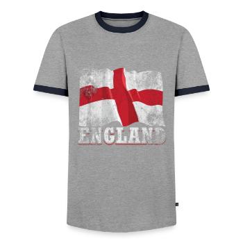 Drapeau de l’Angleterre - T-shirt contrasté Homme - gris/marine  - Devant - AI Model Female 172 light (172cm) & AI Model Male 178 light (178cm)