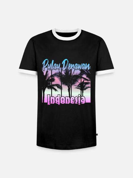Pulau Derawan Indonésie - T-shirt contrasté Homme - noir/blanc