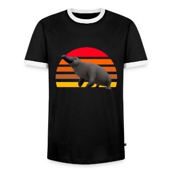 Illustration d’ornithorynque mignon - T-shirt contrasté Homme - noir/blanc - Devant - AI Model Female 172 light (172cm) & AI Model Male 178 light (178cm)