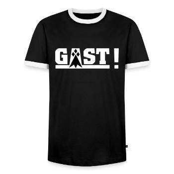GAST! - Männer Kontrast-T-Shirt - Schwarz/Weiß - Vorne - AI Model Female 172 light (172cm) & AI Model Male 178 light (178cm)