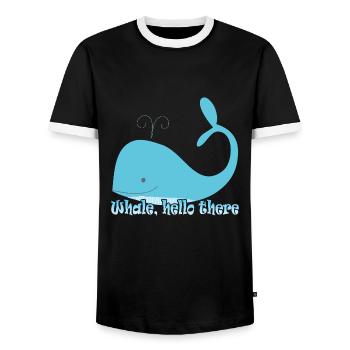 whale hello there - wal - Men's Ringer Shirt - black/white - Front - AI Model Female 172 light (172cm) & AI Model Male 178 light (178cm)