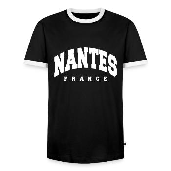 Nantes - Männer Kontrast-T-Shirt - Schwarz/Weiß - Vorne - AI Model Female 172 light (172cm) & AI Model Male 178 light (178cm)
