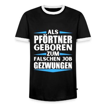 Le portier a décroché le mauvais emploi - T-shirt contrasté Homme - noir/blanc - Devant - AI Model Female 172 light (172cm) & AI Model Male 178 light (178cm)