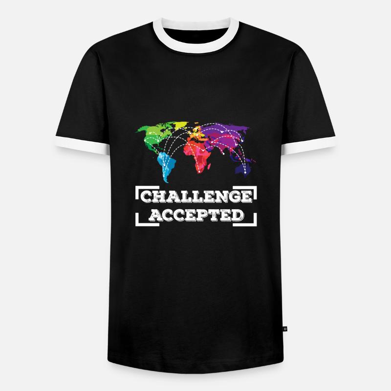 TRAVELING: Challenge Accepted - Männer Kontrast-T-Shirt - Schwarz/Weiß