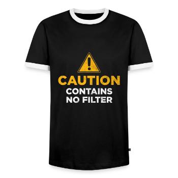 Ne contient aucun filtre - T-shirt contrasté Homme - noir/blanc - Devant - AI Model Female 172 light (172cm) & AI Model Male 178 light (178cm)