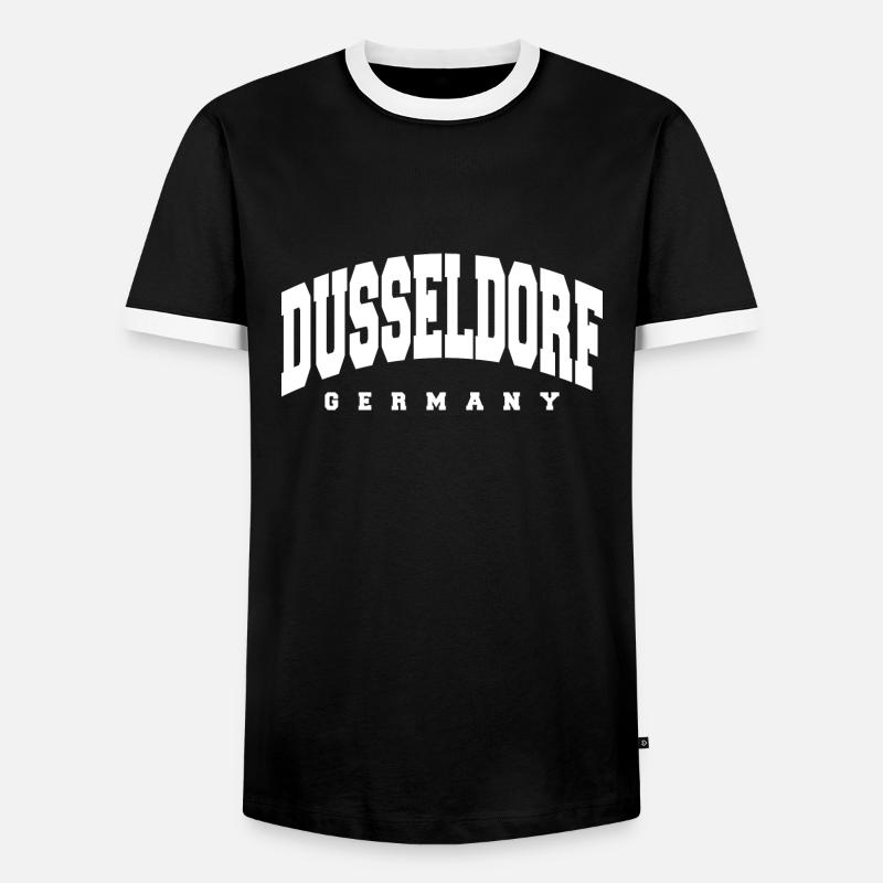 Düsseldorf - Männer Kontrast-T-Shirt - Schwarz/Weiß