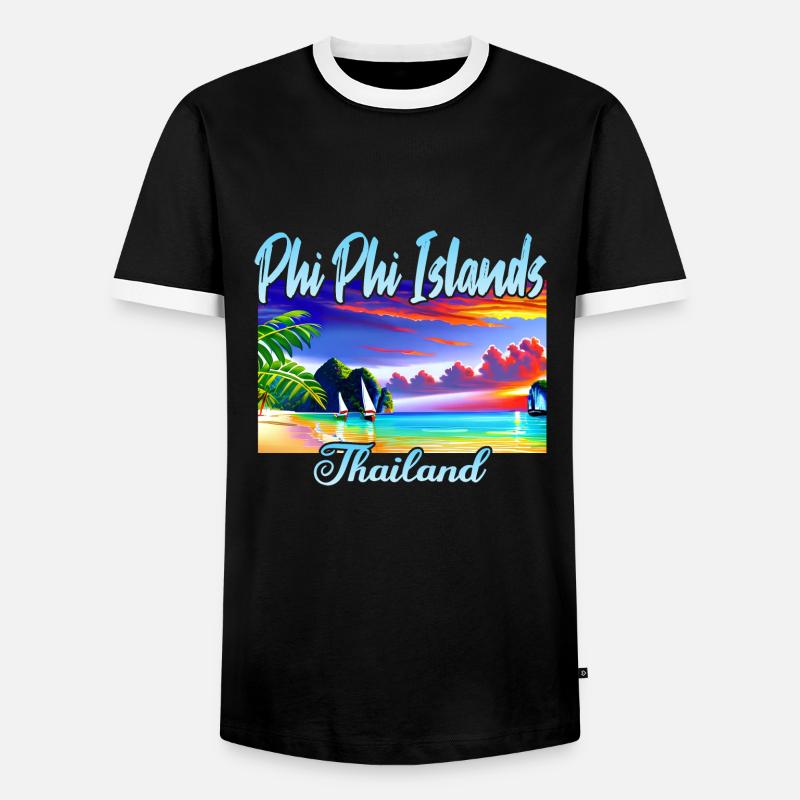 Phi Phi Island Thaïlande - T-shirt contrasté Homme - noir/blanc