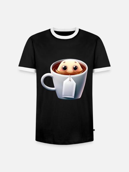 Gourmet tea bag - Men's Ringer Shirt - black/white