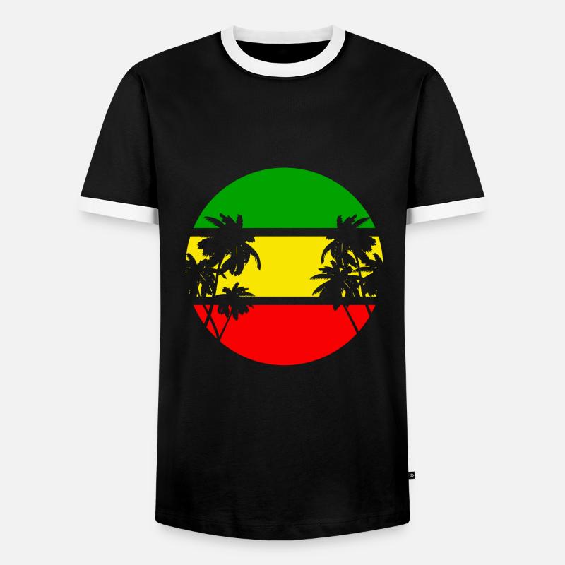 reggae - Men's Ringer Shirt - black/white