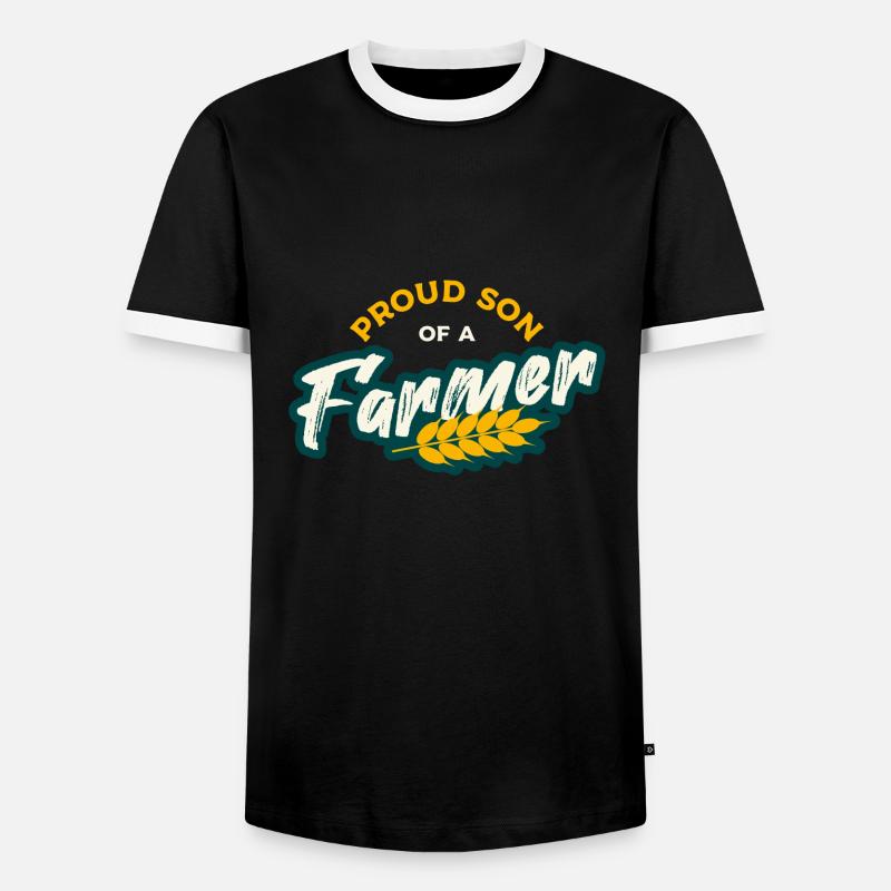 Stolzer Sohn Bauer - Männer Kontrast-T-Shirt - Schwarz/Weiß