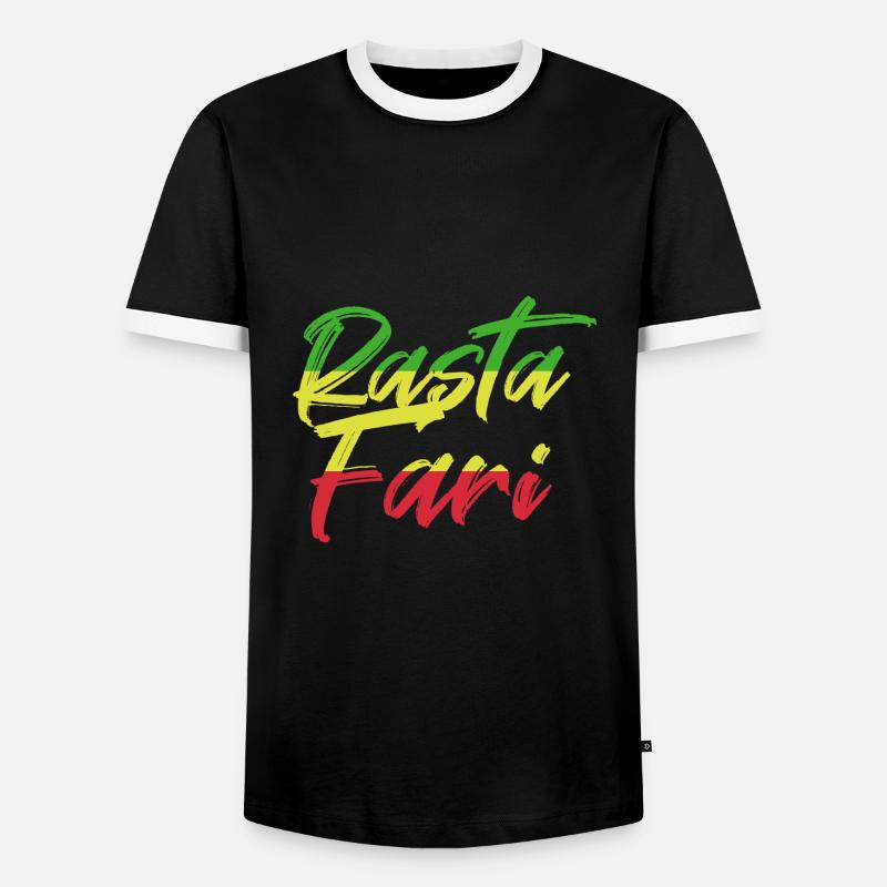 Reggae - Männer Kontrast-T-Shirt - Schwarz/Weiß