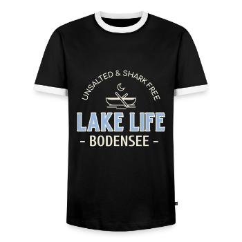 Lac Life Lac de Constance - T-shirt contrasté Homme - noir/blanc - Devant - AI Model Female 172 light (172cm) & AI Model Male 178 light (178cm)