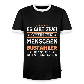 Cadeau de chauffeur de bus - deux types de... Concevoir - T-shirt contrasté Homme - noir/blanc - Devant - AI Model Female 172 light (172cm) & AI Model Male 178 light (178cm)