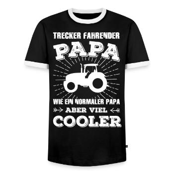 Trecker Papa - Männer Kontrast-T-Shirt - Schwarz/Weiß - Vorne - AI Model Female 172 light (172cm) & AI Model Male 178 light (178cm)