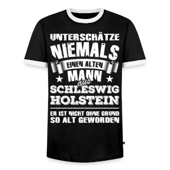 Schleswig-Holstein - Männer Kontrast-T-Shirt - Schwarz/Weiß - Vorne - AI Model Female 172 light (172cm) & AI Model Male 178 light (178cm)