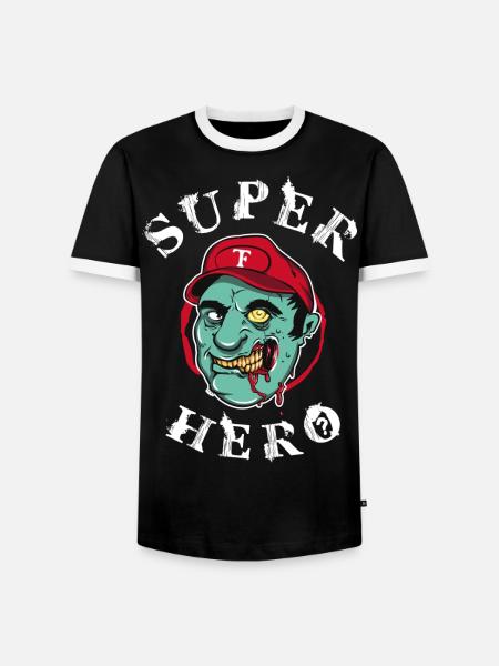 Superheld Zombie - Männer Kontrast-T-Shirt - Schwarz/Weiß