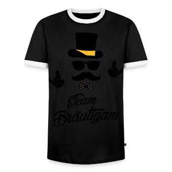 team Groom Bräutigam Polterabend Hochzeit - T-shirt contrasté Homme - noir/blanc - Devant - AI Model Female 172 light (172cm) & AI Model Male 178 light (178cm)