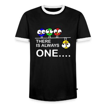Oiseau Rebel Drôle Unique Spécial BD - T-shirt contrasté Homme - noir/blanc - Devant - AI Model Female 172 light (172cm) & AI Model Male 178 light (178cm)