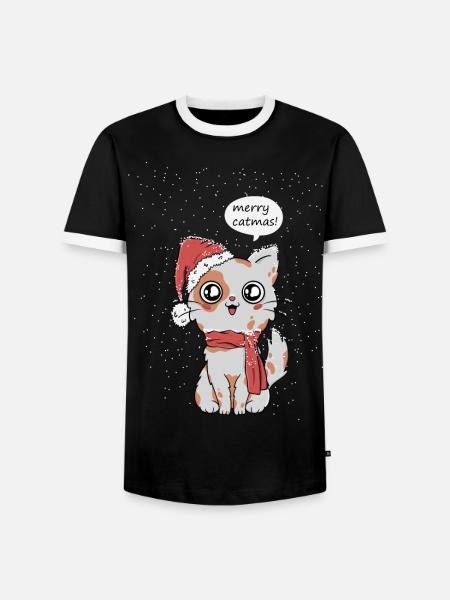 Noël de chats - T-shirt contrasté Homme - noir/blanc