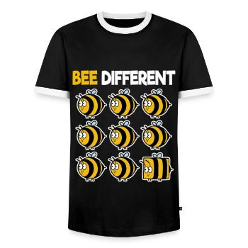 Bee Different abeille miel individuel - T-shirt contrasté Homme - noir/blanc - Devant - AI Model Female 172 light (172cm) & AI Model Male 178 light (178cm)