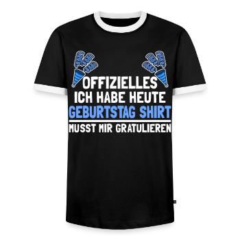 Süßes Kinder Geburtstag Shirt lustig Baby Junge - Männer Kontrast-T-Shirt - Schwarz/Weiß - Vorne - AI Model Female 172 light (172cm) & AI Model Male 178 light (178cm)