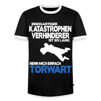 Fußball Torhüter Torwart Geburtstag Spruch Shirt - Männer Kontrast-T-Shirt - Schwarz/Weiß - Vorne - AI Model Female 172 light (172cm) & AI Model Male 178 light (178cm)