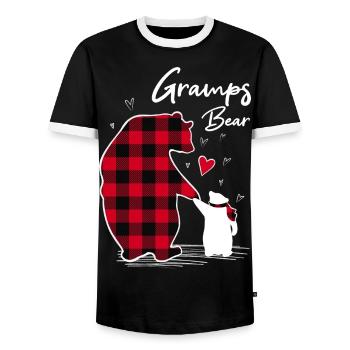 Gramps Ours - T-shirt contrasté Homme - noir/blanc - Devant - AI Model Female 172 light (172cm) & AI Model Male 178 light (178cm)