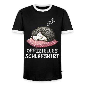 Offizielles Schlafshirt Igel Igelliebhaber - Männer Kontrast-T-Shirt - Schwarz/Weiß - Vorne - AI Model Female 172 light (172cm) & AI Model Male 178 light (178cm)