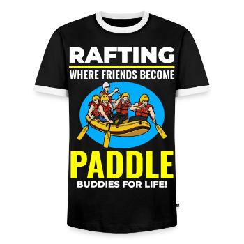 Rafting Team Raft White Water Rafter Paddle Funny - T-shirt contrasté Homme - noir/blanc - Devant - AI Model Female 172 light (172cm) & AI Model Male 178 light (178cm)
