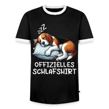 Offizielles Schlafshirt Beagle Beaglebesitzer - Männer Kontrast-T-Shirt - Schwarz/Weiß - Vorne - AI Model Female 172 light (172cm) & AI Model Male 178 light (178cm)